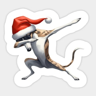 Christmas Greyhound Dog Dabbing Dance Sticker